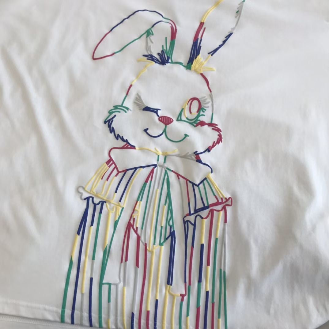 Scolar彩色rabbit 7分袖tee