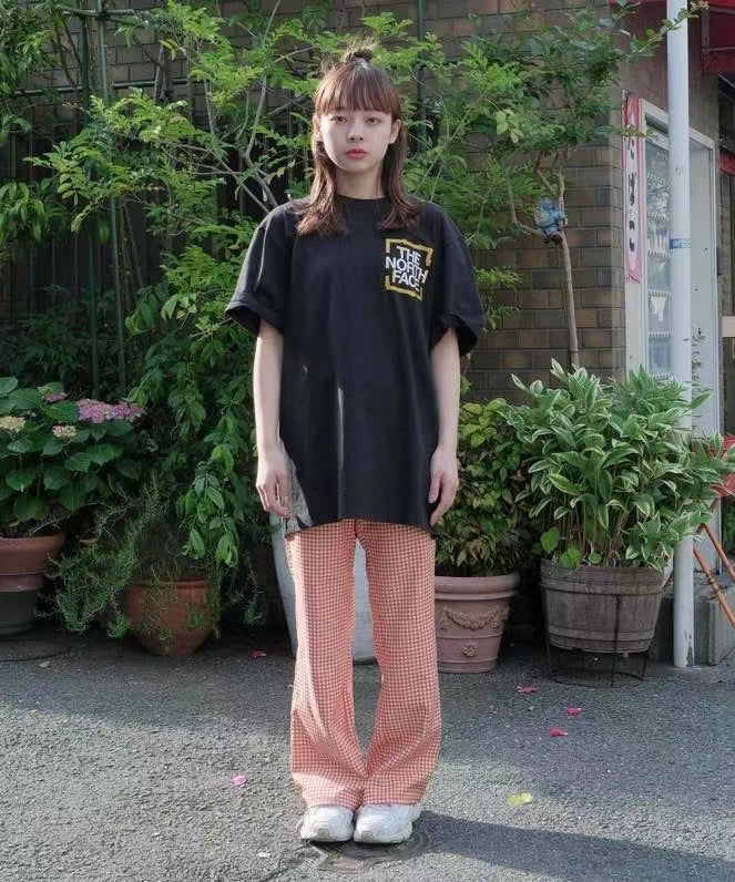The north face前後logo tee