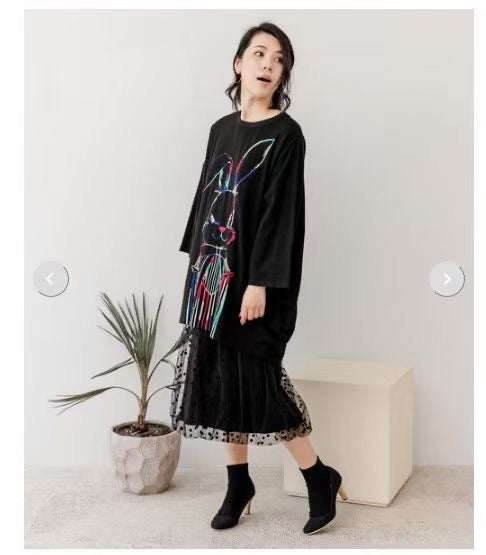 Scolar彩色rabbit 7分袖tee