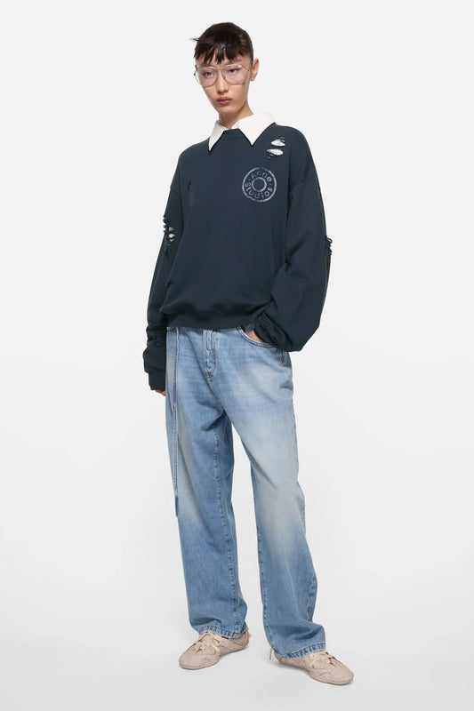 Acne studios 徽章破洞衛衣