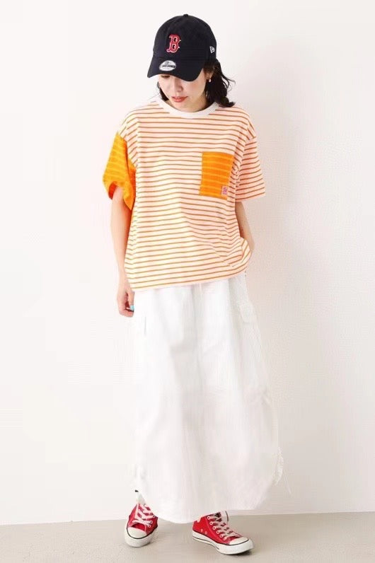Rodeo crowns 撞色間條tee