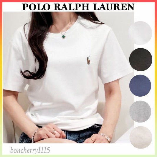 Polo彩色logo刺繡tee