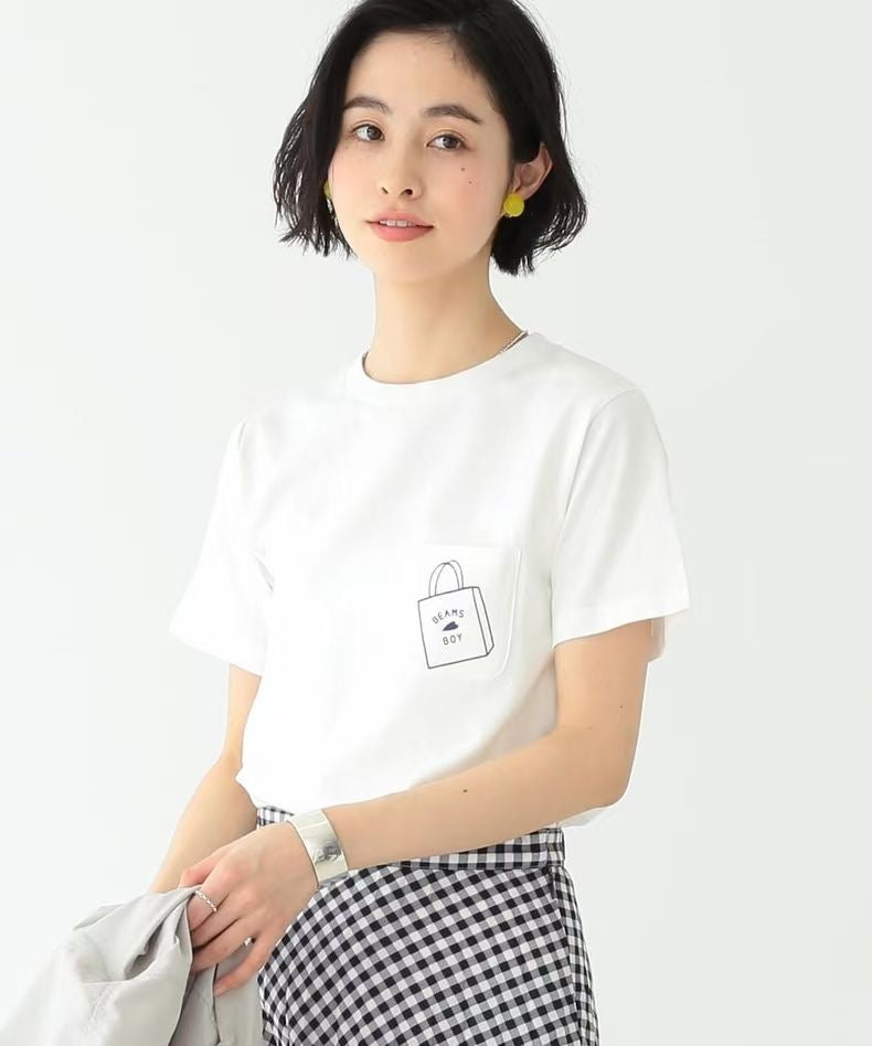 Beams boy bag logo tee
