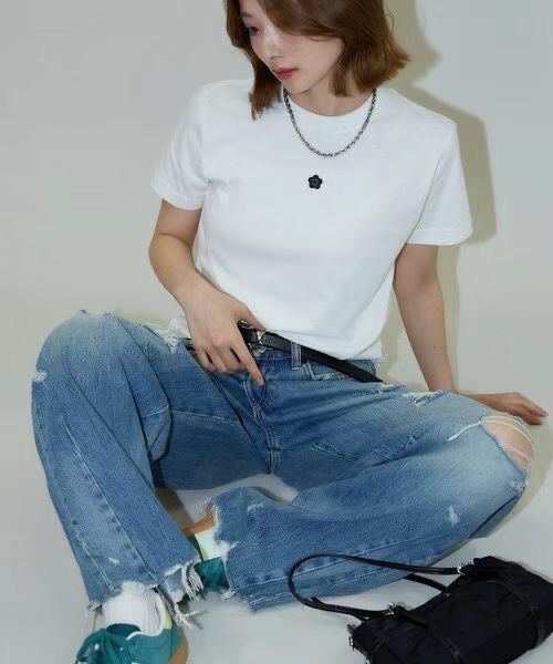 Mary Quant x publux flower 刺繡tee