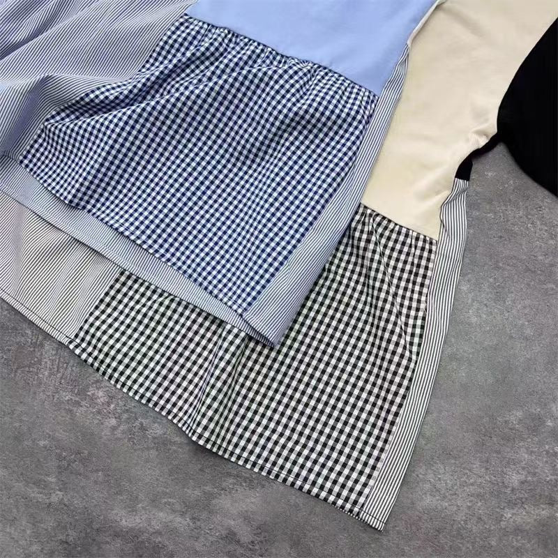 NOP撞色接拼tee