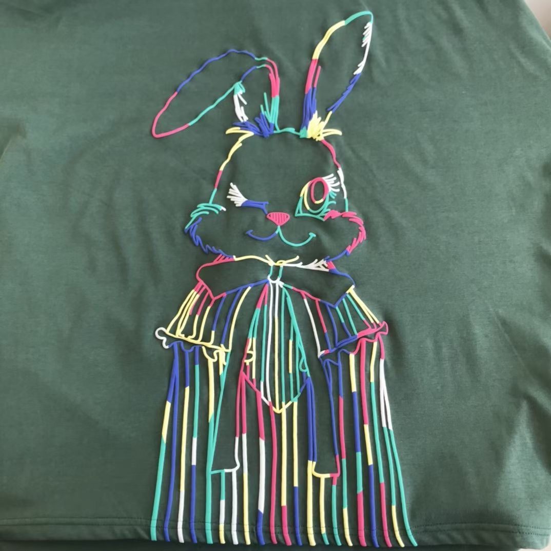 Scolar彩色rabbit 7分袖tee