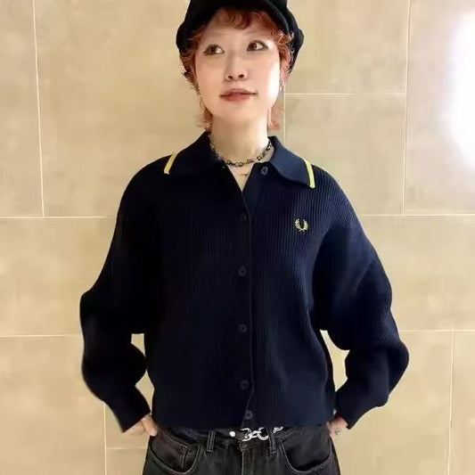 Fred perry企領針織cardigan