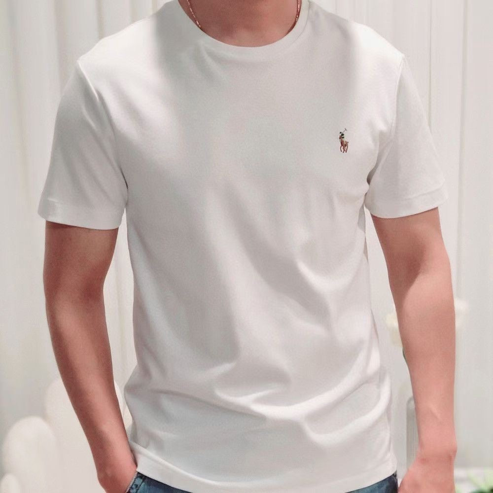 Polo彩色logo刺繡tee