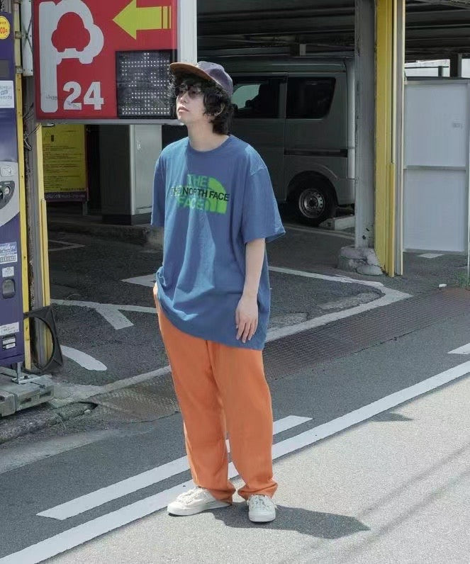 The north face前後logo tee