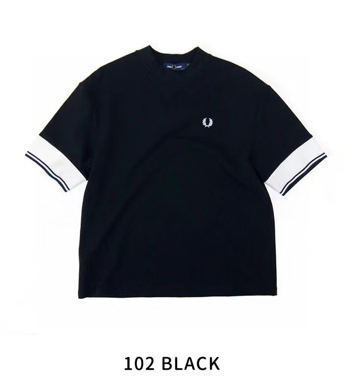 Fred perry 撞色刺繡logo tee