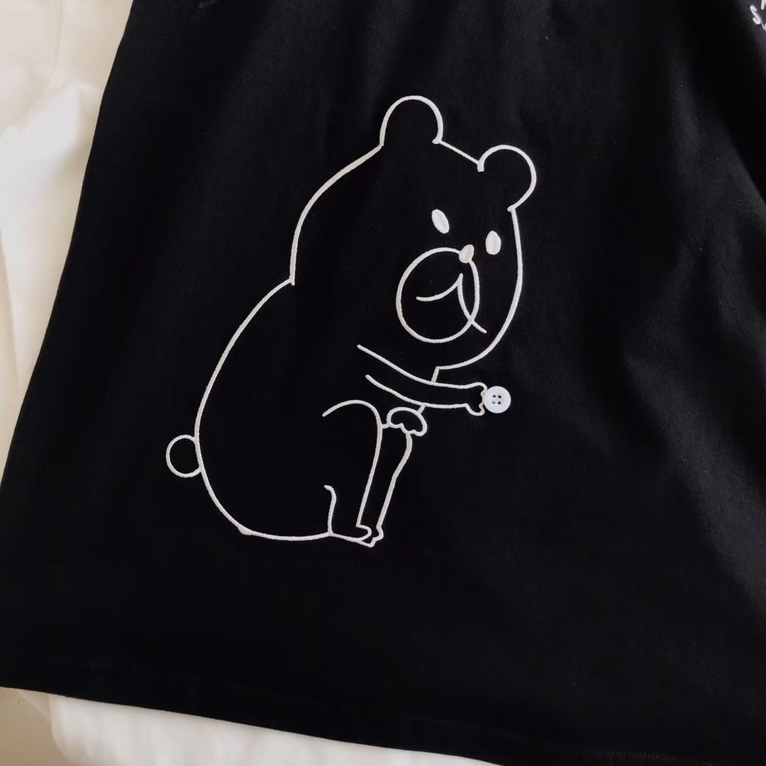 Scolar bear刺繡tee
