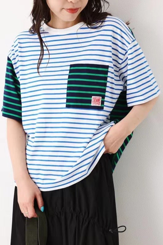 Rodeo crowns 撞色間條tee