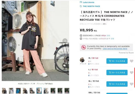 The north face前後logo tee