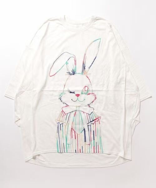 Scolar彩色rabbit 7分袖tee
