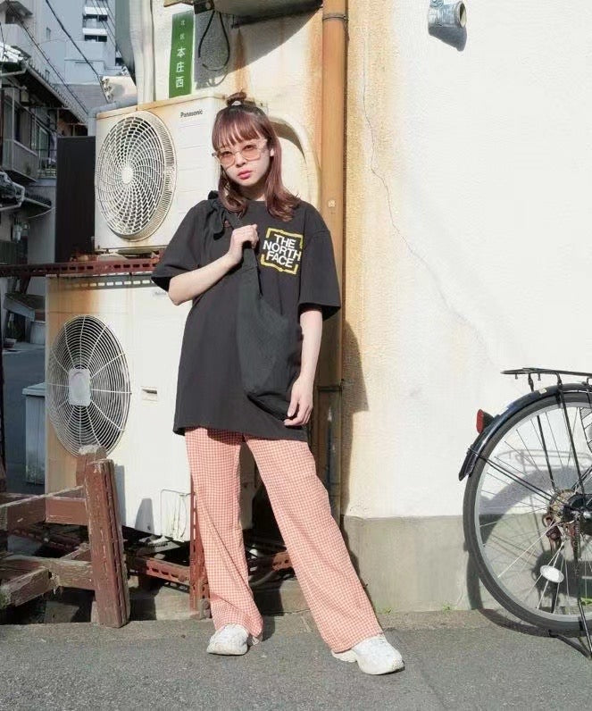 The north face前後logo tee