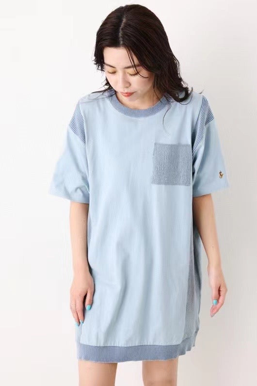 Polo針織接拼one piece