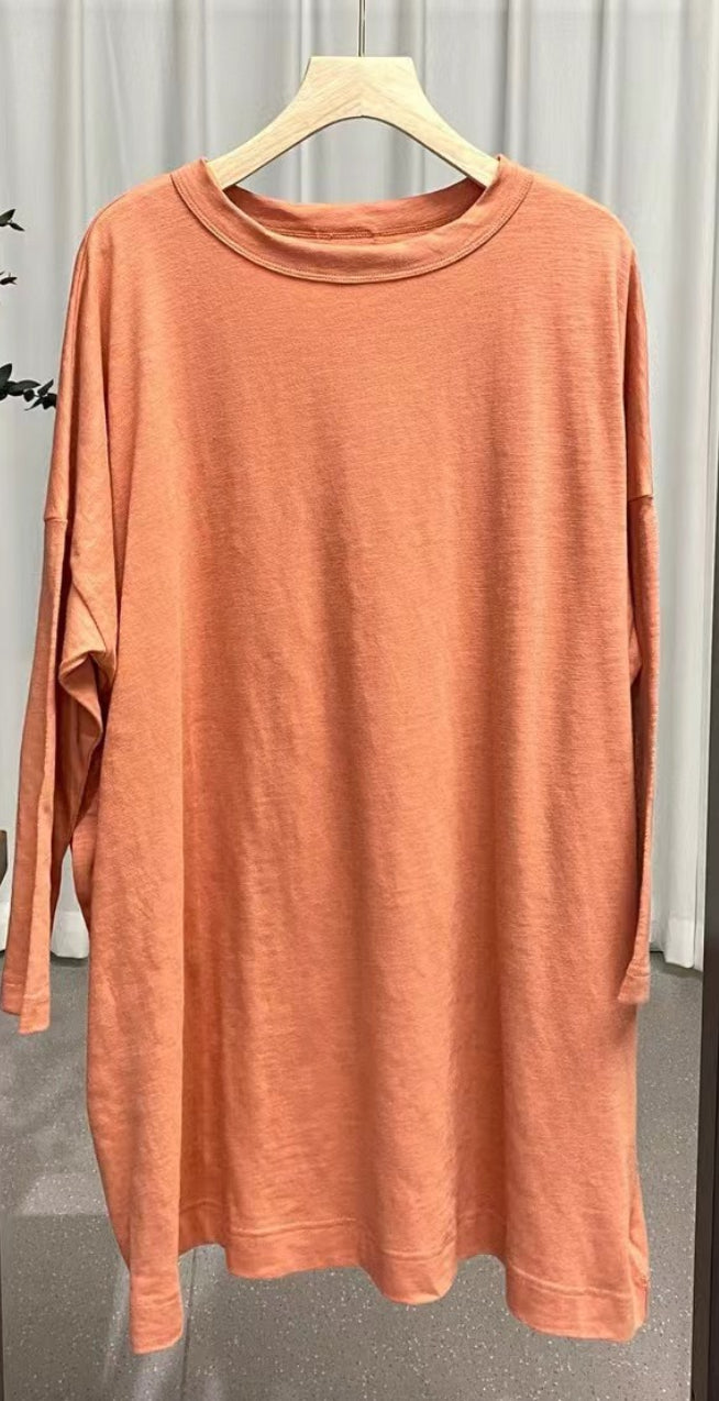 45R淨色中長tee