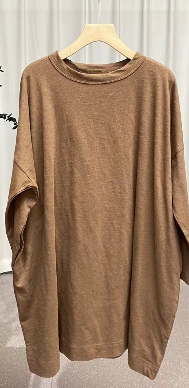 45R淨色中長tee