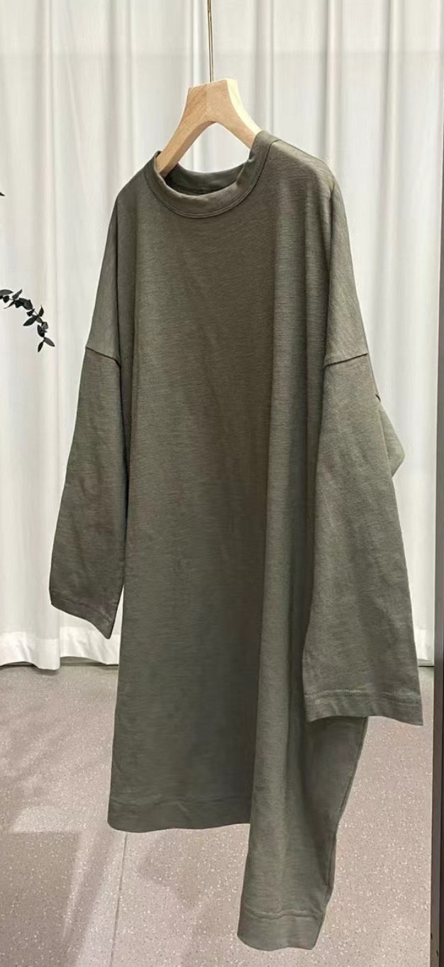 45R淨色中長tee