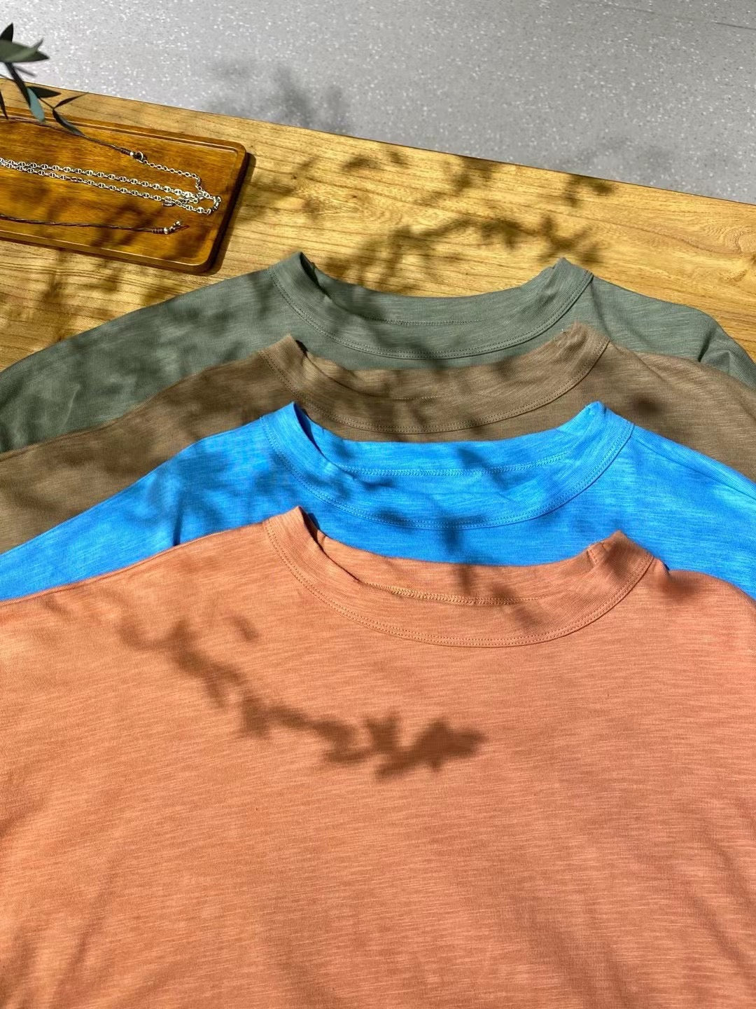 45R淨色中長tee