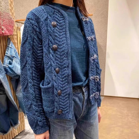 45R麻花針織cardigan