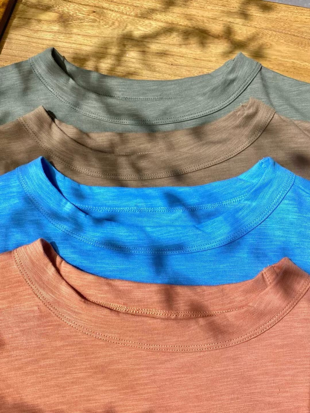 45R淨色中長tee