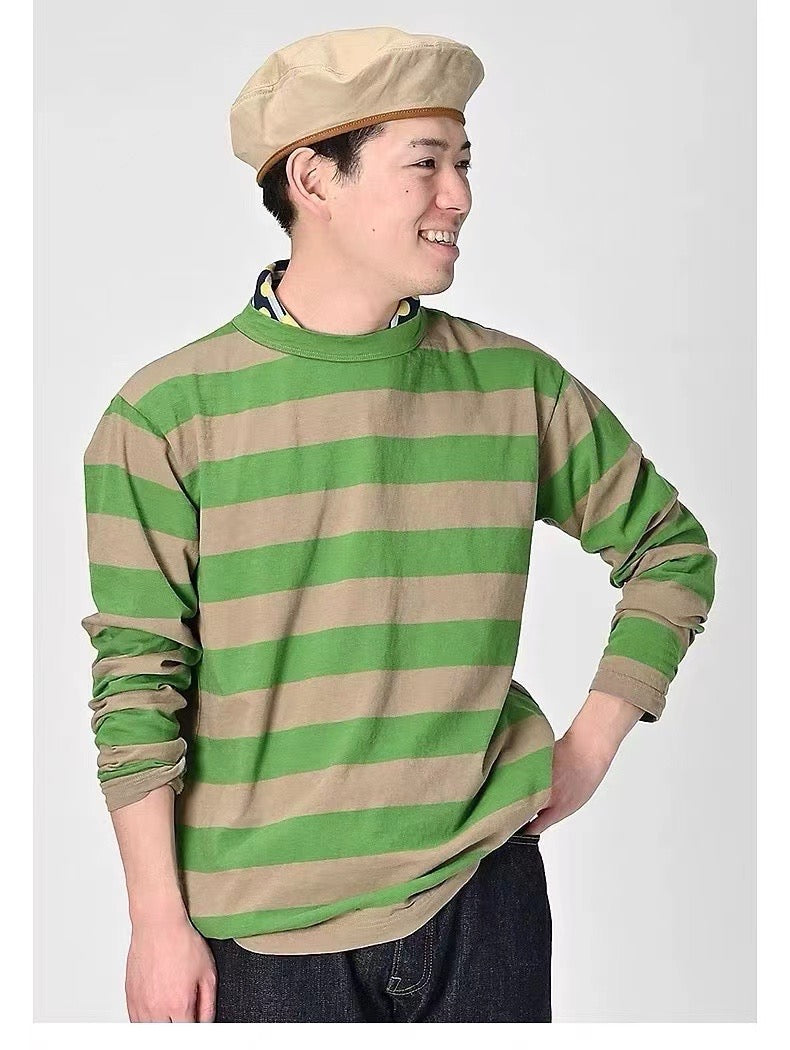 45R撞色間條tee