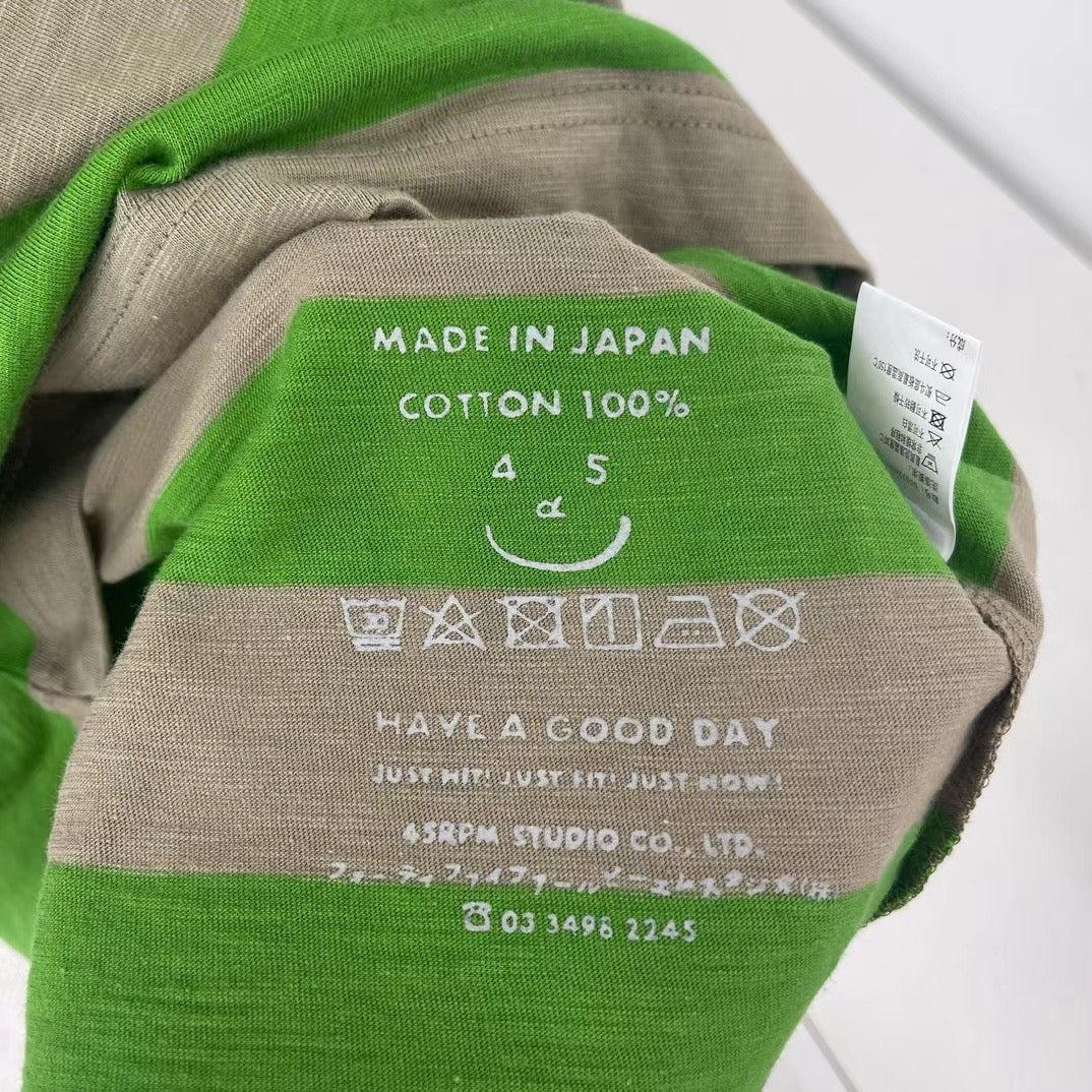 45R撞色間條tee