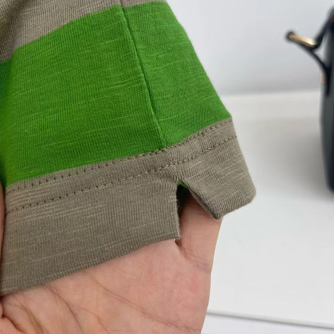 45R撞色間條tee