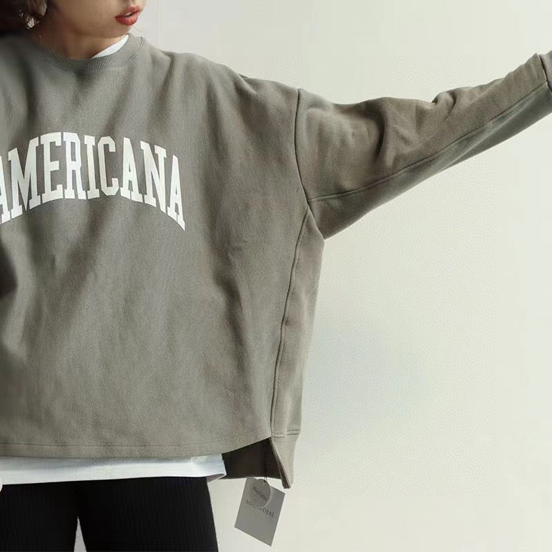 American 圓領印花衛衣