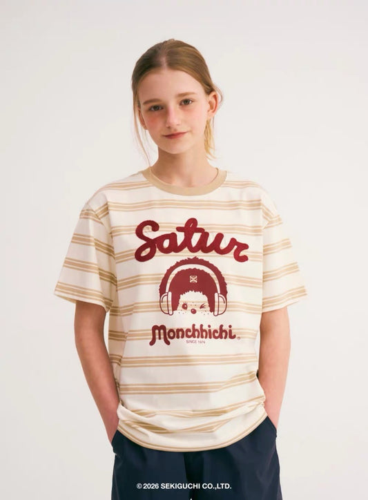 Satur x monchhichi 間條tee