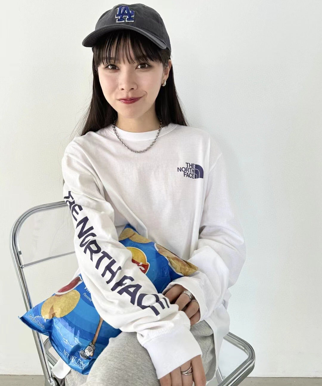 TNF 手袖印花長袖tee