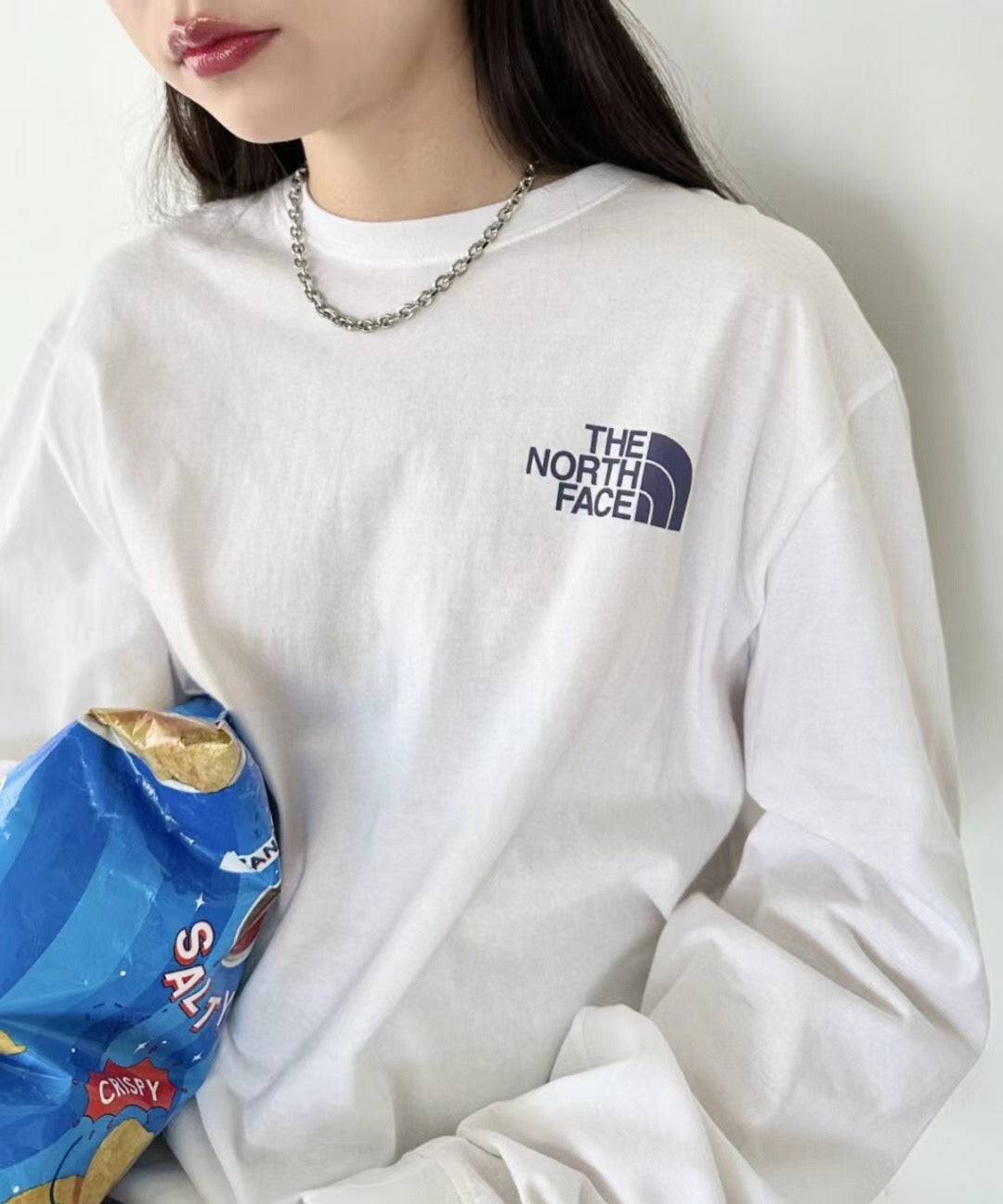 TNF 手袖印花長袖tee