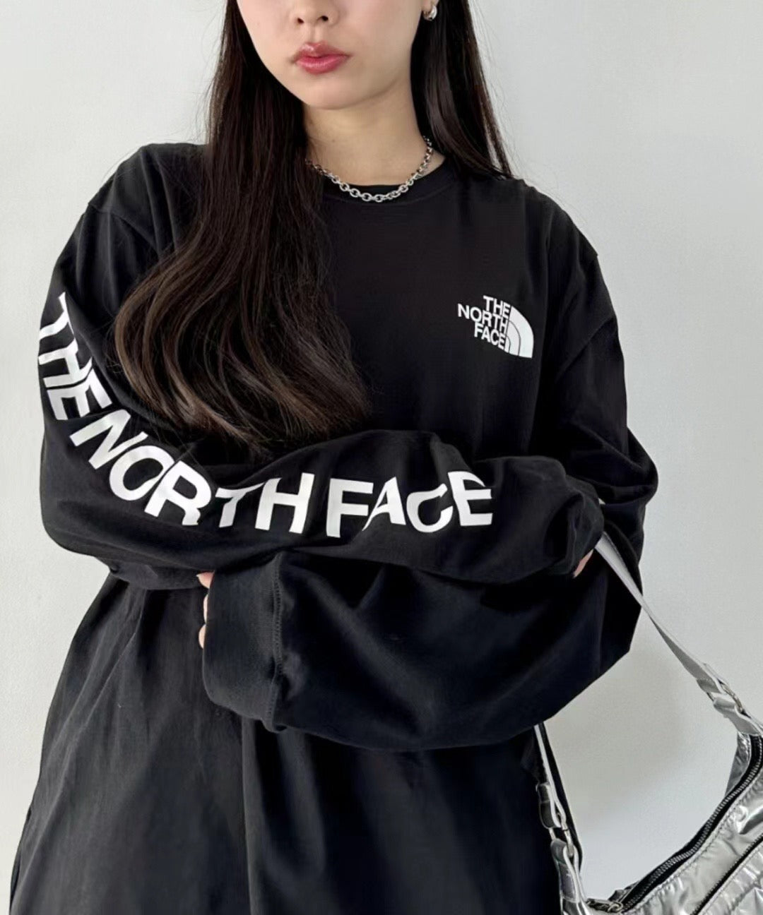 TNF 手袖印花長袖tee