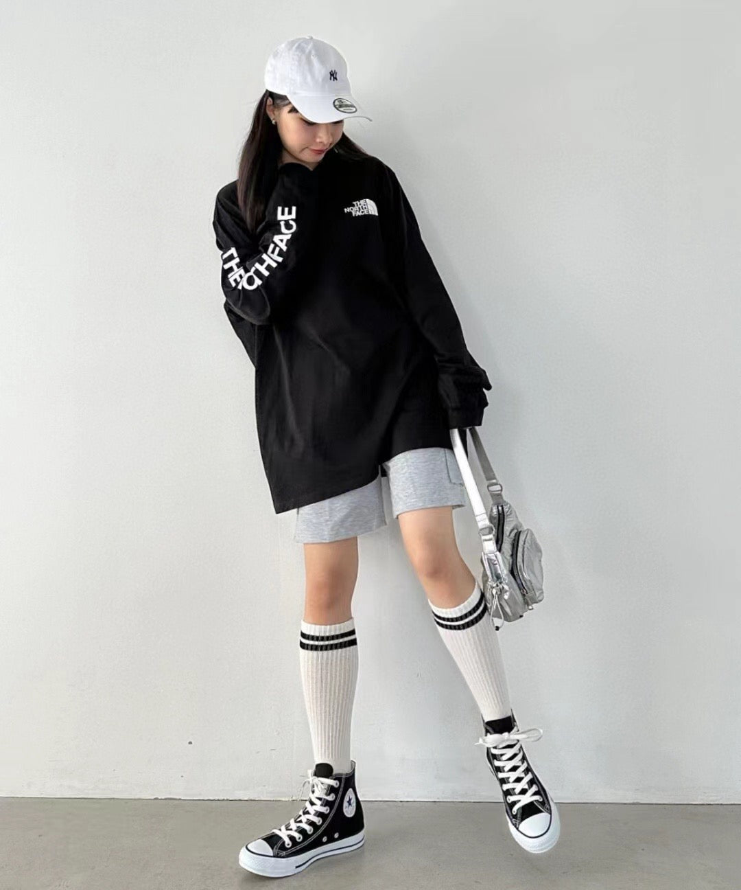 TNF 手袖印花長袖tee