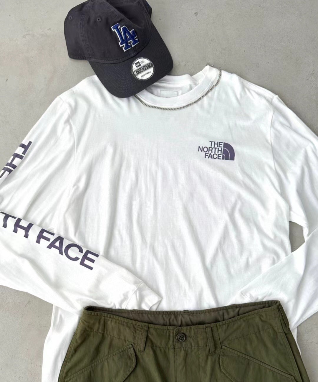 TNF 手袖印花長袖tee