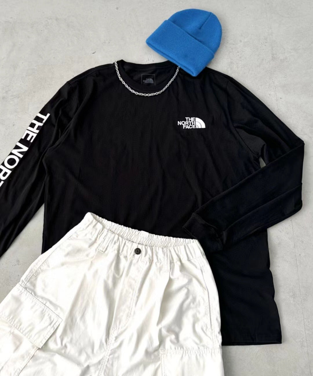 TNF 手袖印花長袖tee