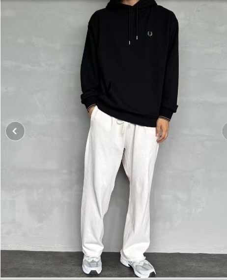 Fred perry刺繡撞色手袖hoodies