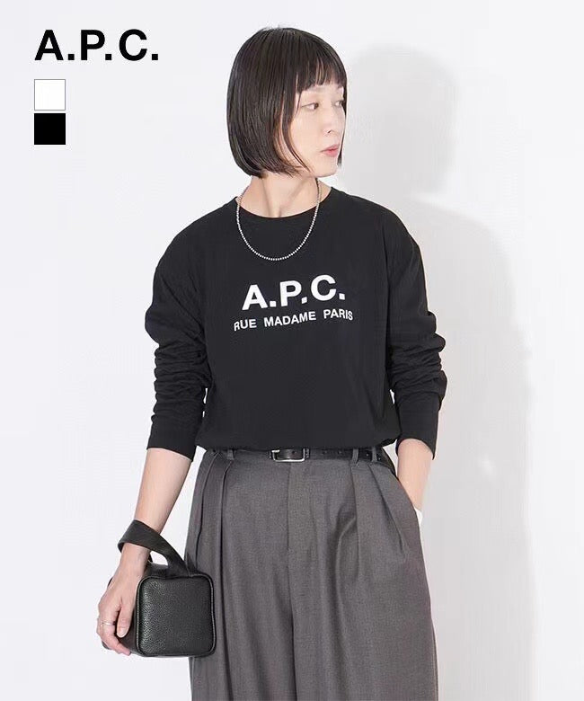 A.P.C.刺繡長袖tee