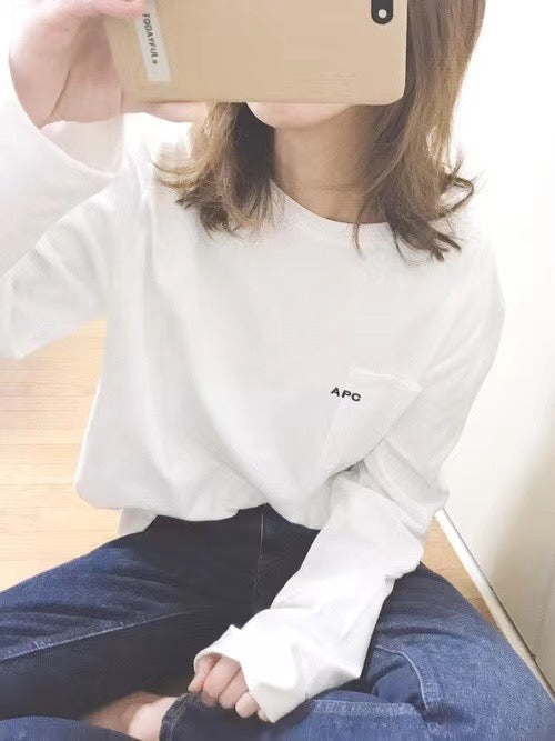 A.P.C刺繡pocket tee