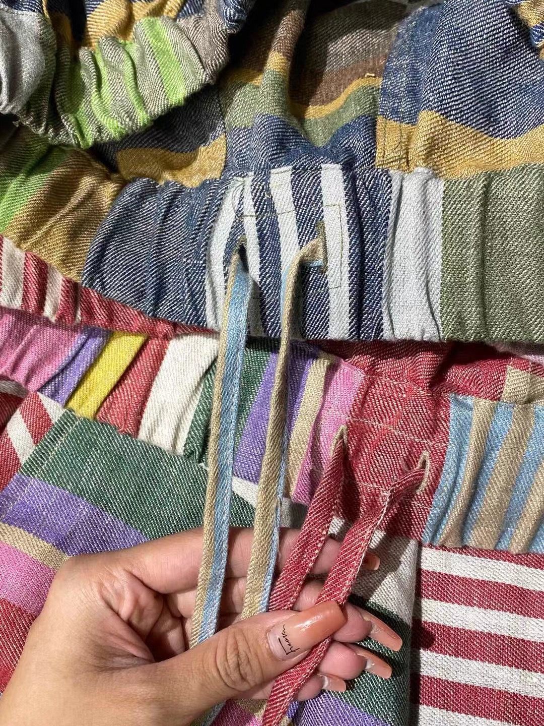 45R彩色接拼半折裙