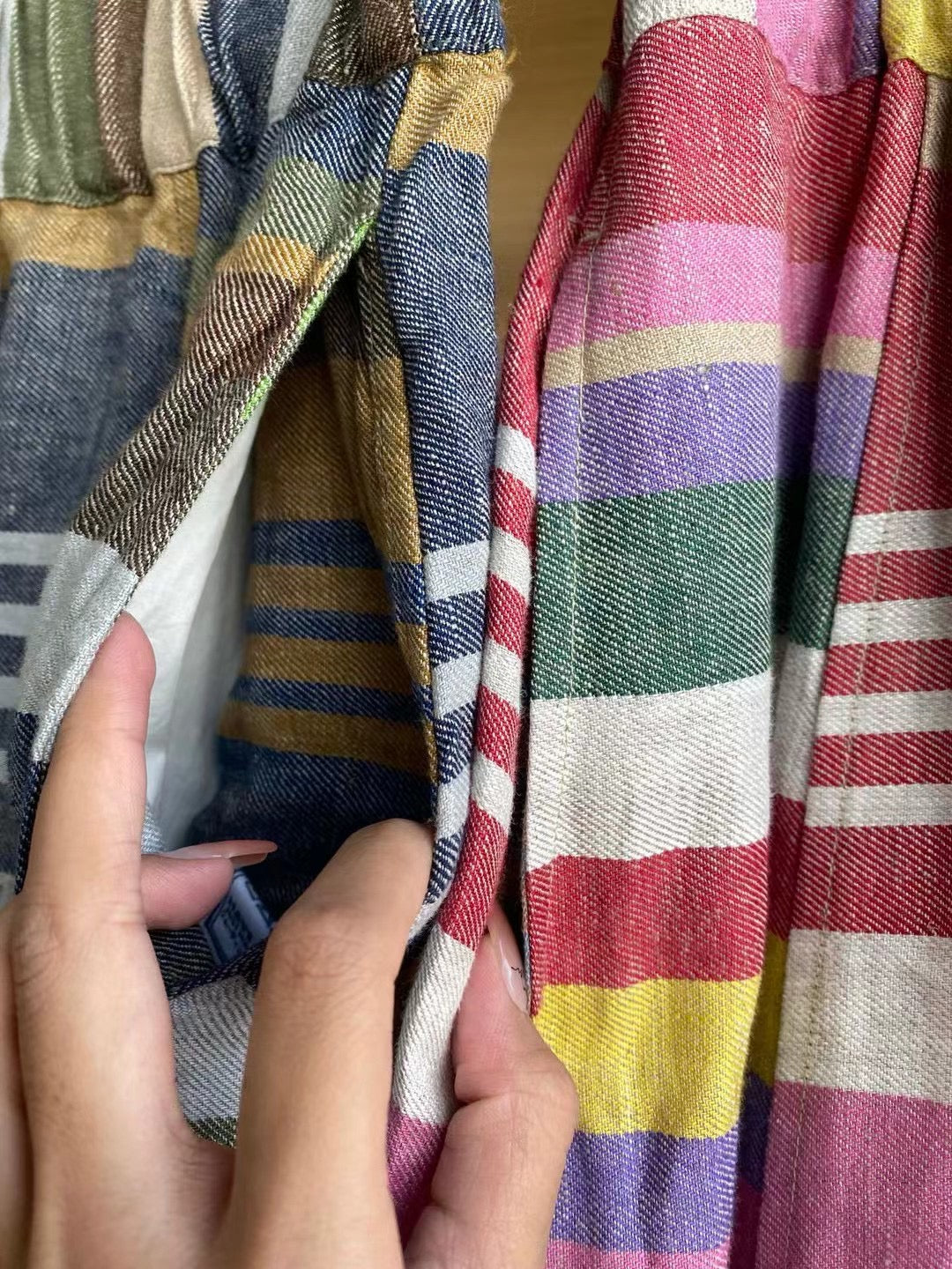 45R彩色接拼半折裙