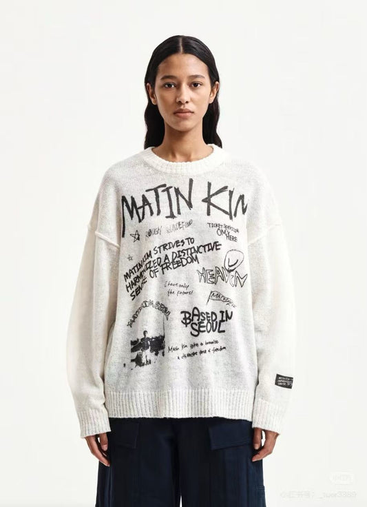 Matin Kim 塗鴉薄線衫