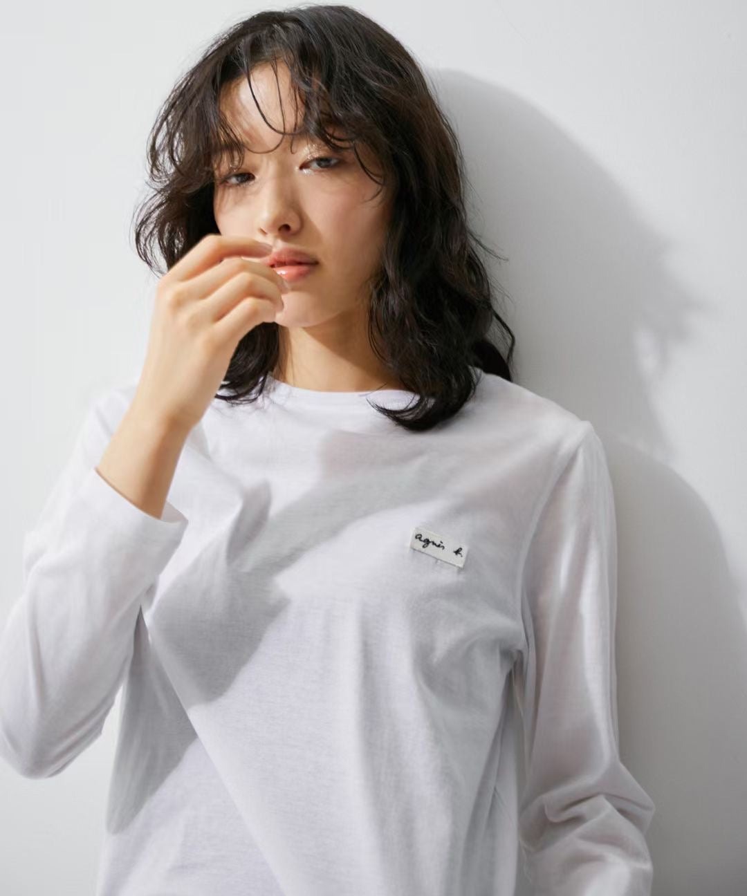 Agnes b logo長袖tee