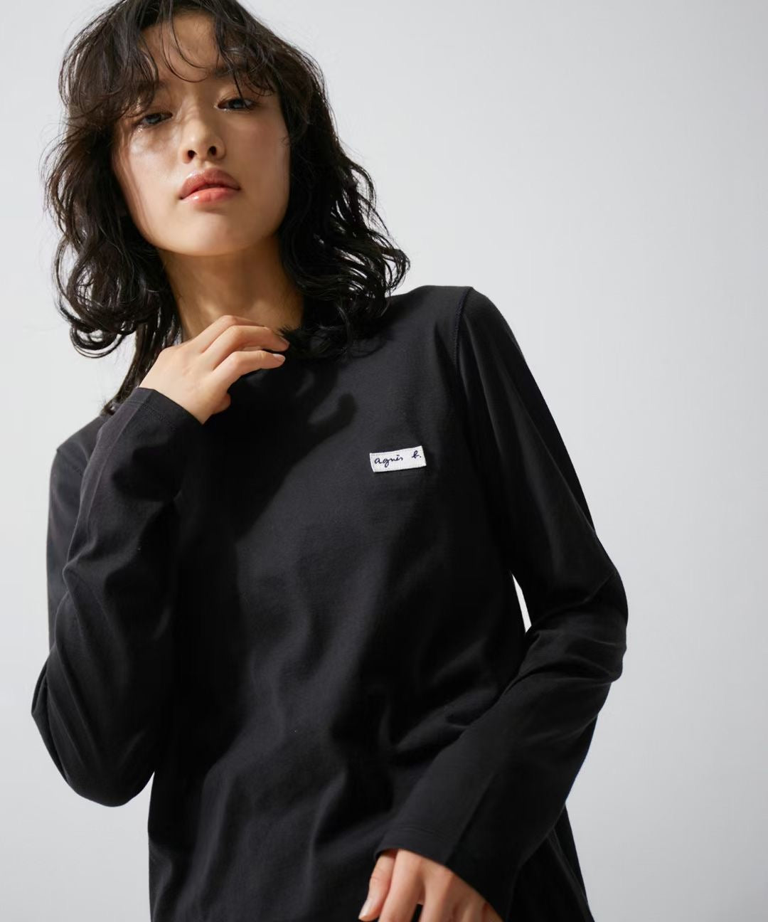 Agnes b logo長袖tee