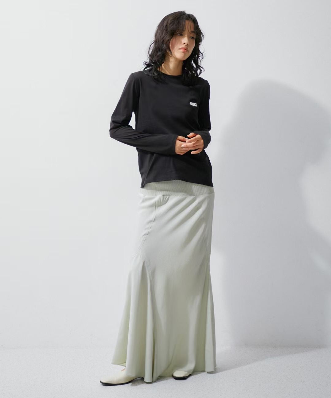 Agnes b logo長袖tee