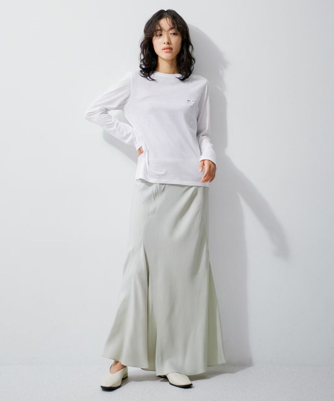 Agnes b logo長袖tee