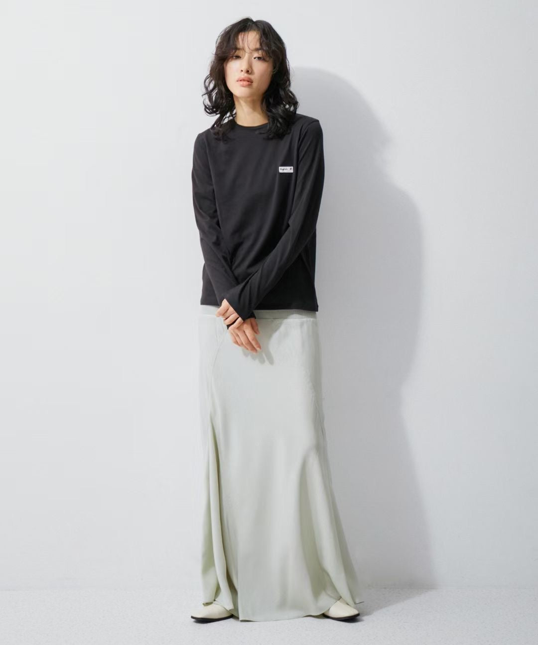 Agnes b logo長袖tee