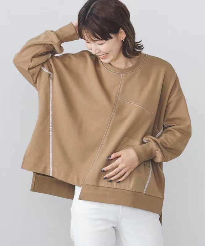 Beams heart 接拼圓領衛衣