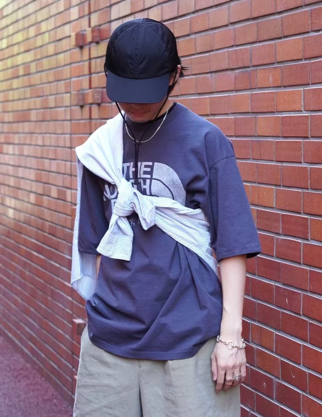 TNF 水洗logo tee